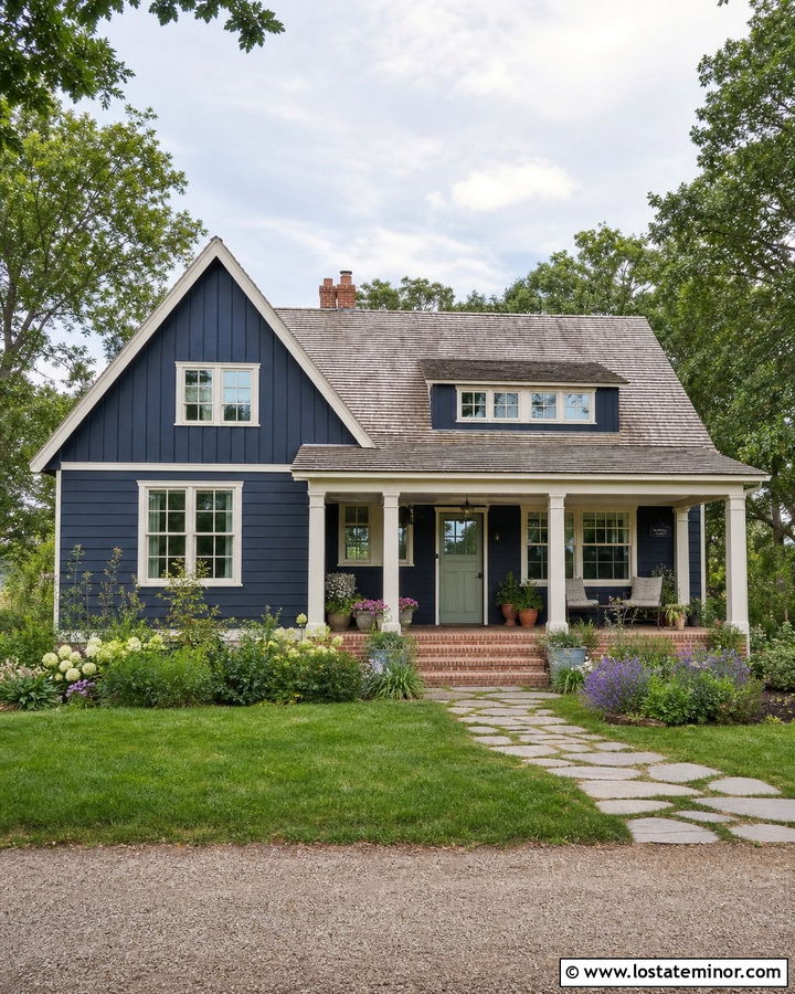 Navy Blue House With Dutch Front Door - 30 Navy Blue House Design With Entry Door Ideas