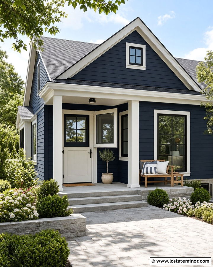 Navy Blue House With Glass Dutch Door - 30 Navy Blue House Design With Dutch Door Ideas