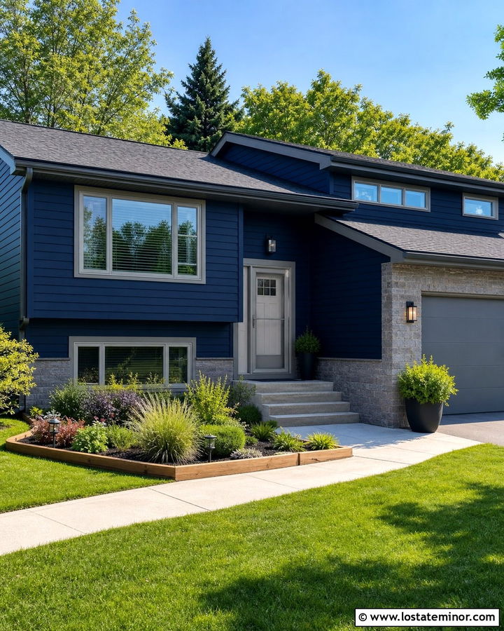 Navy Blue House With Gray Screen Door - 30 Navy Blue House Design With Screen Door Ideas