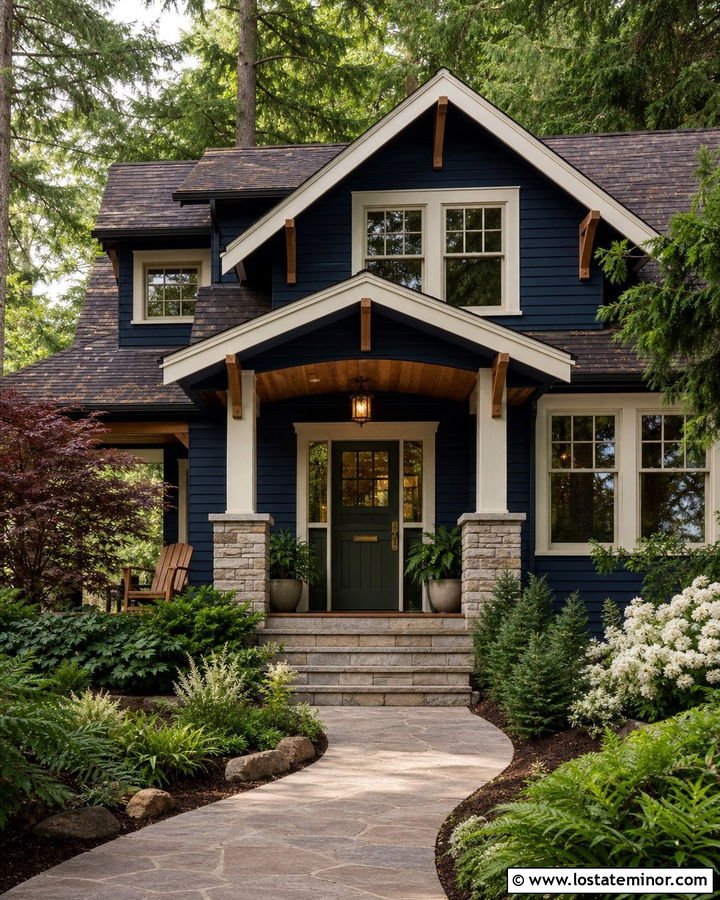Navy Blue House With Green Dutch Door - 30 Navy Blue House Design With Dutch Door Ideas