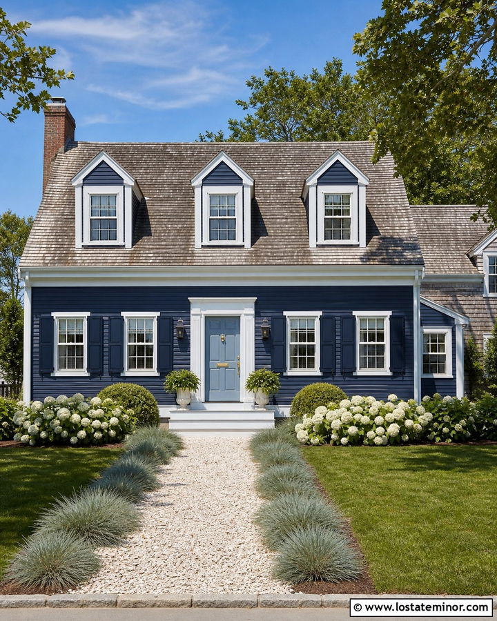 Navy Blue House With Light Blue Front Door - 30 Navy Blue House Design With Front Door Ideas