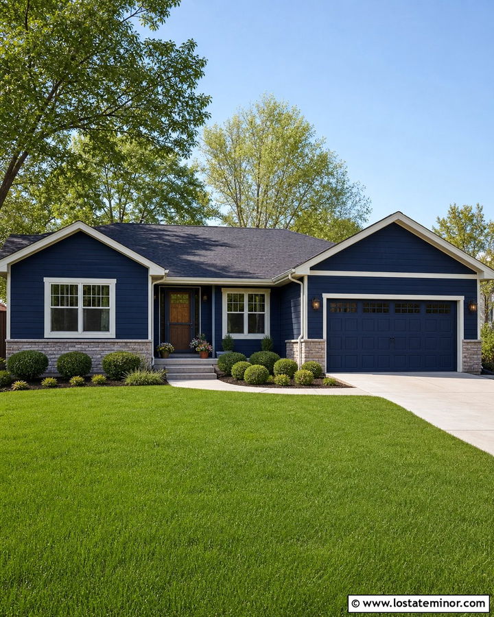 Navy Blue House With Navy Screen Door - 30 Navy Blue House Design With Screen Door Ideas