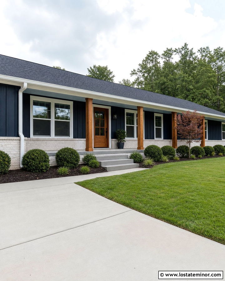 Navy Blue House With Powder Blue Porch Ceiling - 30 Navy Blue House Design With Porch Ceiling Ideas