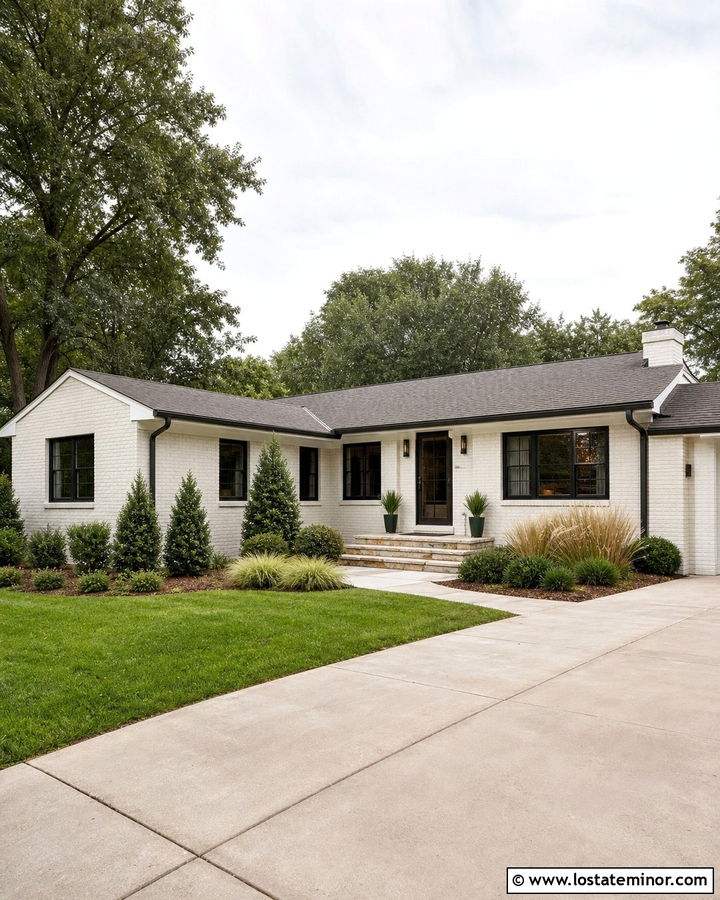 Off White Brick House With Black Storm Door - 30 Off White House Design With Storm Door Ideas