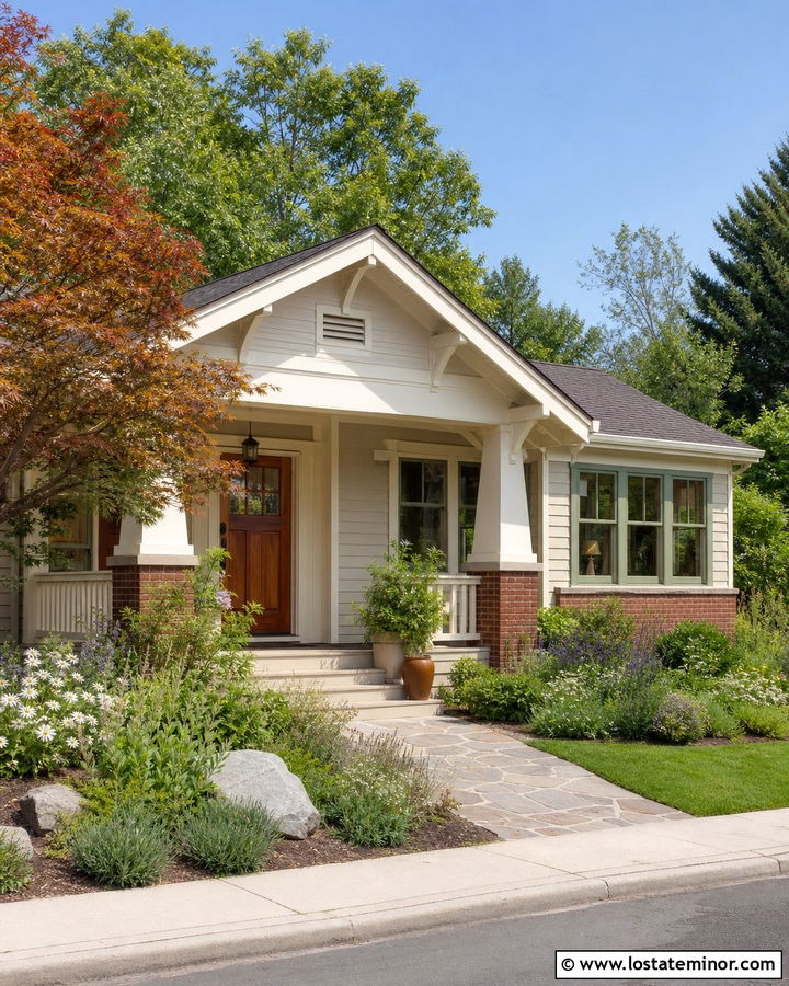 Off White Bungalow With Small Glass Sunroom - 30 Off White House Design With Sunroom Ideas