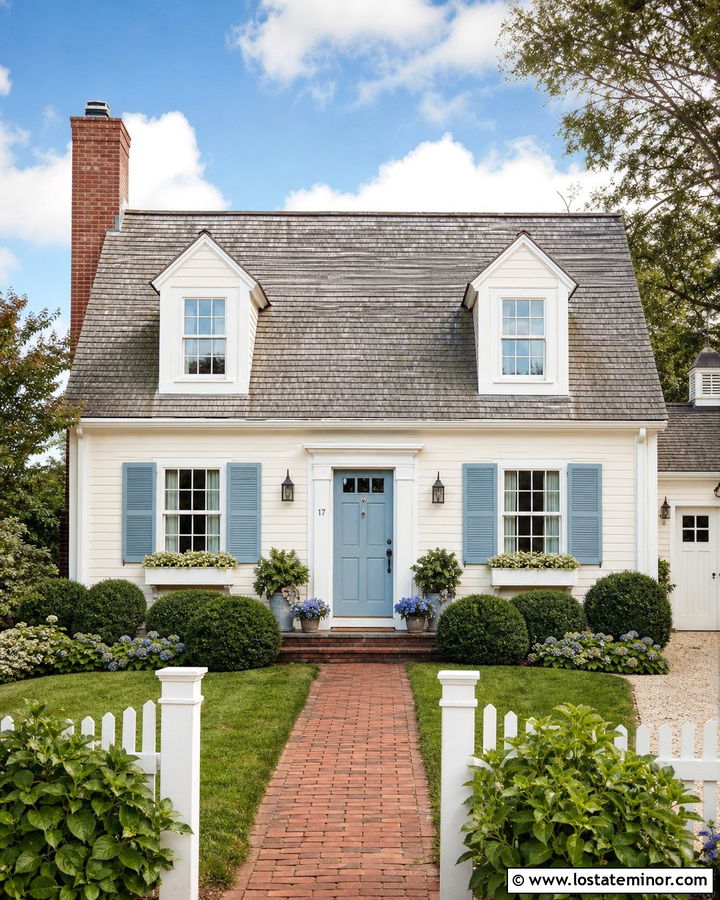 Off White Cape Cod House With Gable Dormers - 30 Off White House Design With Gables Ideas