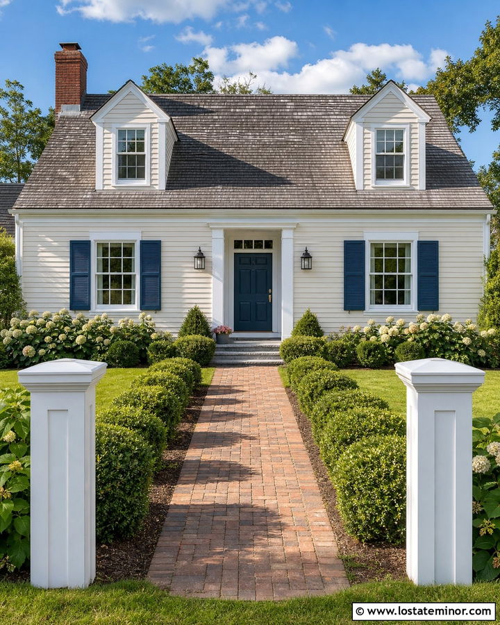 Off White Cape Cod House With Gable Dormers - 30 Off White House Design With Dormers Ideas
