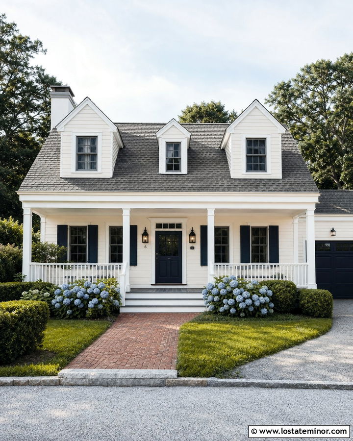 Off White Cape Cod With Covered Front Porch - 30 Off White House Design With Front Porch Ideas
