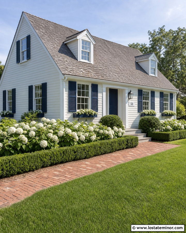 Off White Cape Cod With Navy House Numbers - 30 Off White House Design With House Numbers Ideas