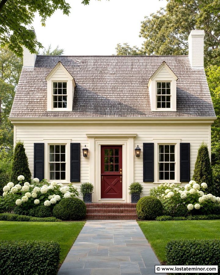 Off White Cape Cod With Red Dutch Door - 30 Off White House Design With Dutch Door Ideas