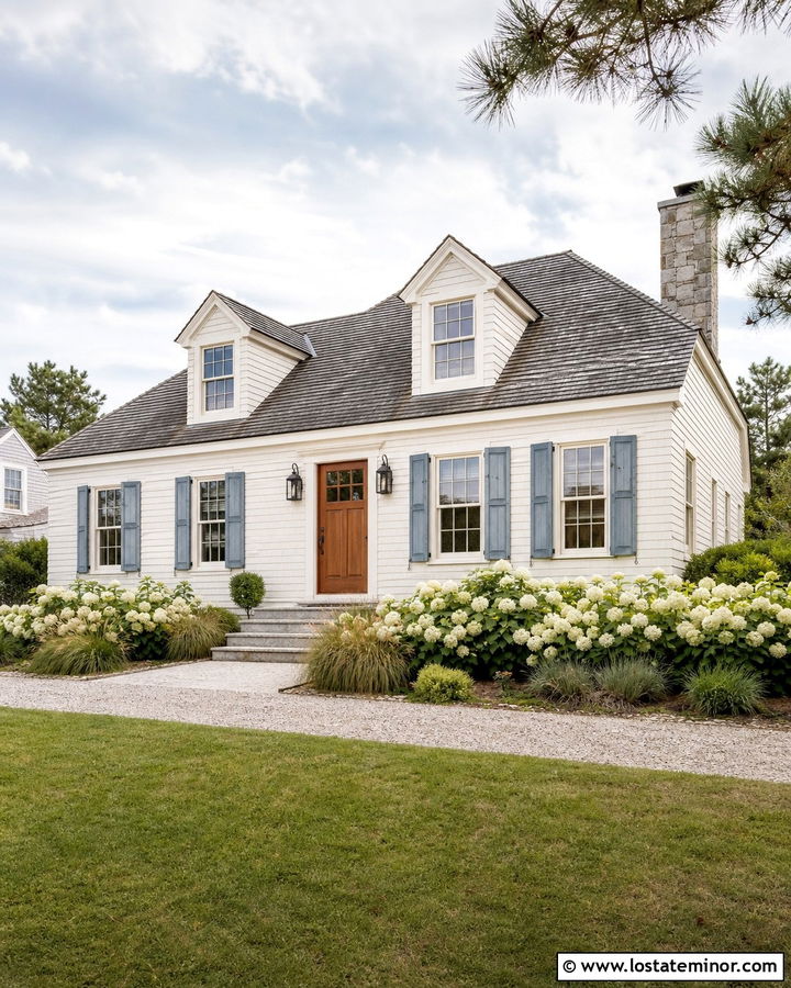 Off White Cape Cod With Stone Foundation - 30 Off White House Design With Stone Accents Ideas