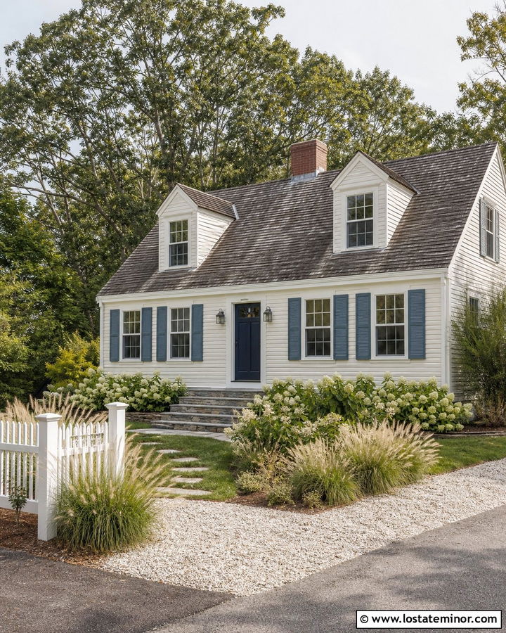 Off White Cape Cod With Weathered Gray Shingles - 30 Off White House Design With Shingles Ideas