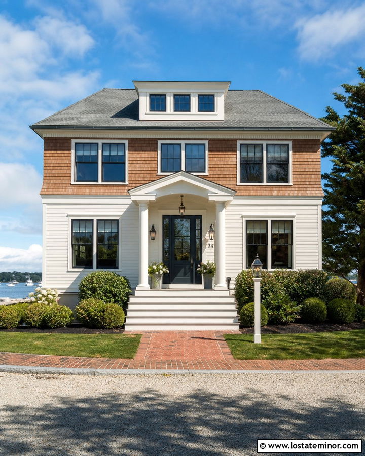 Off White Clapboard House With Cedar Shake Upper Story - 30 Off White House Design With Cedar Shake Ideas