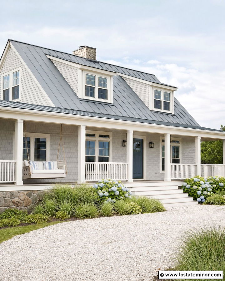 Off White Coastal House With Rope Swing - 30 Off White House Design With Swing Ideas