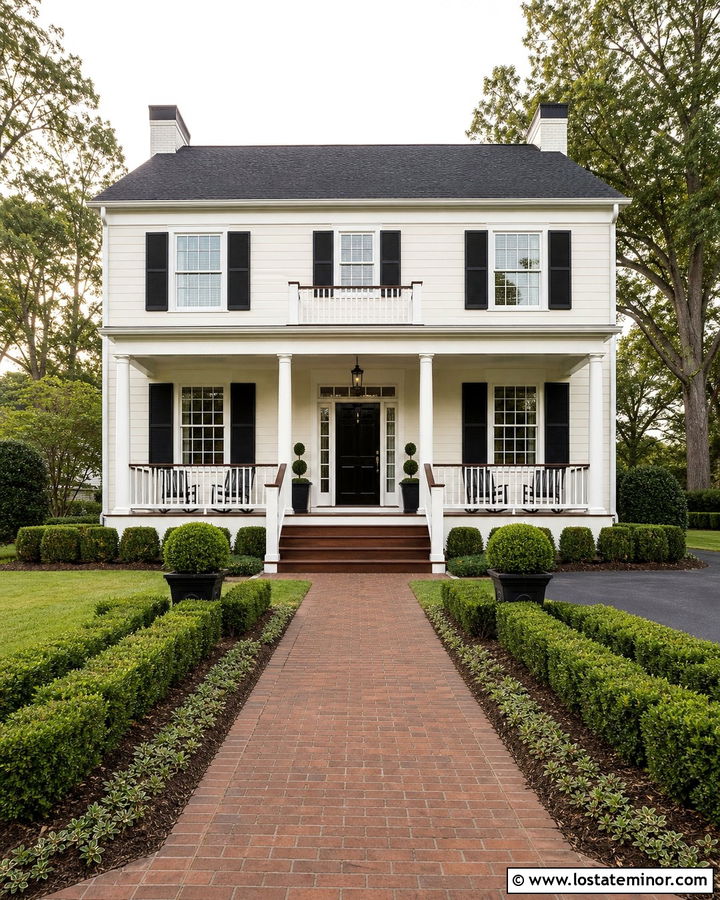Off White Colonial With Brown Deck - 30 Off White House Design With Deck Ideas