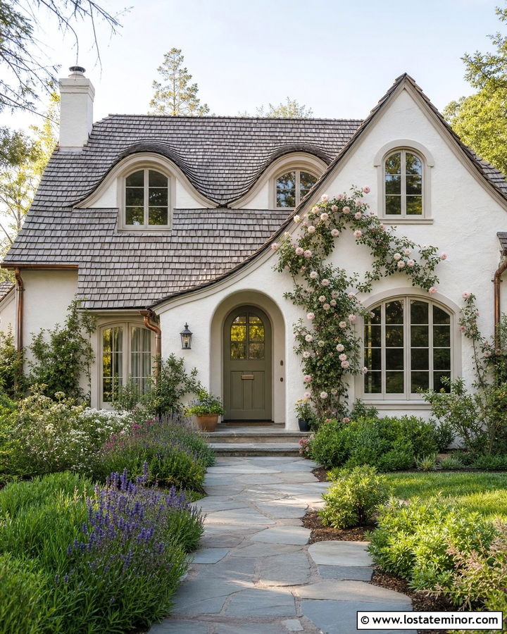 Off White Cottage With Eyebrow Dormers - 30 Off White House Design With Dormers Ideas
