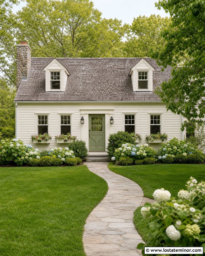 Off White Cottage With Sage Green Dutch Door - 30 Off White House Design With Dutch Door Ideas