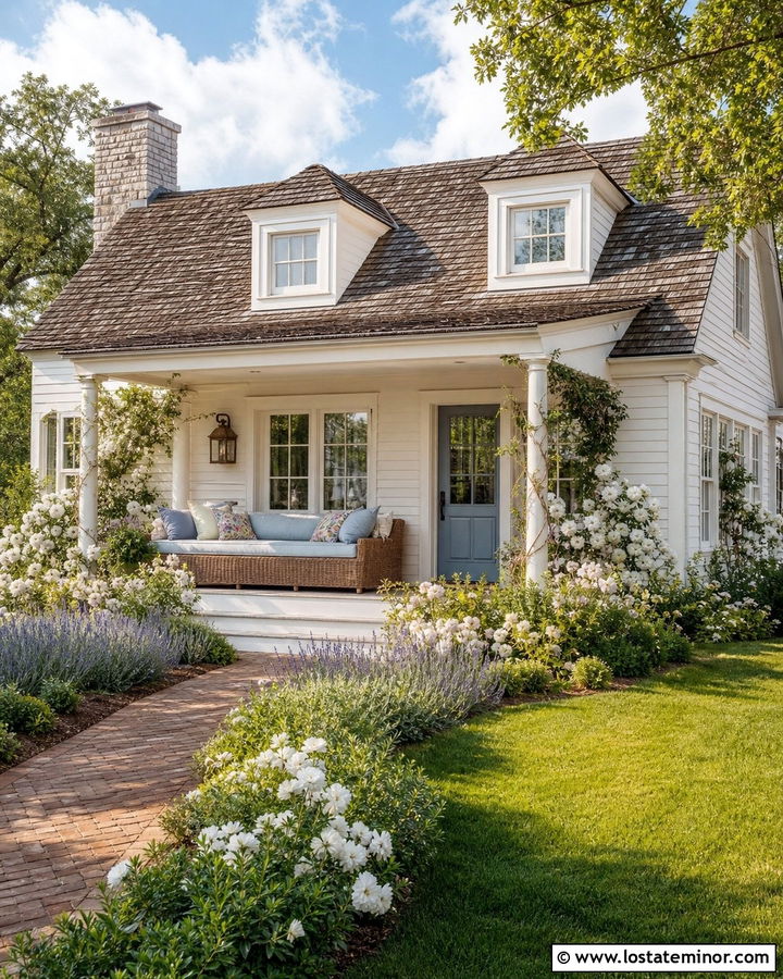 Off White Cottage With Wicker Daybed - 30 Off White House Design With Daybed Ideas