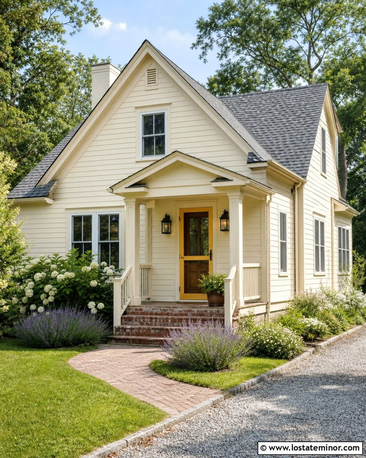 Off White Cottage With Yellow Screen Door - 30 Off White House Design With Screen Door Ideas