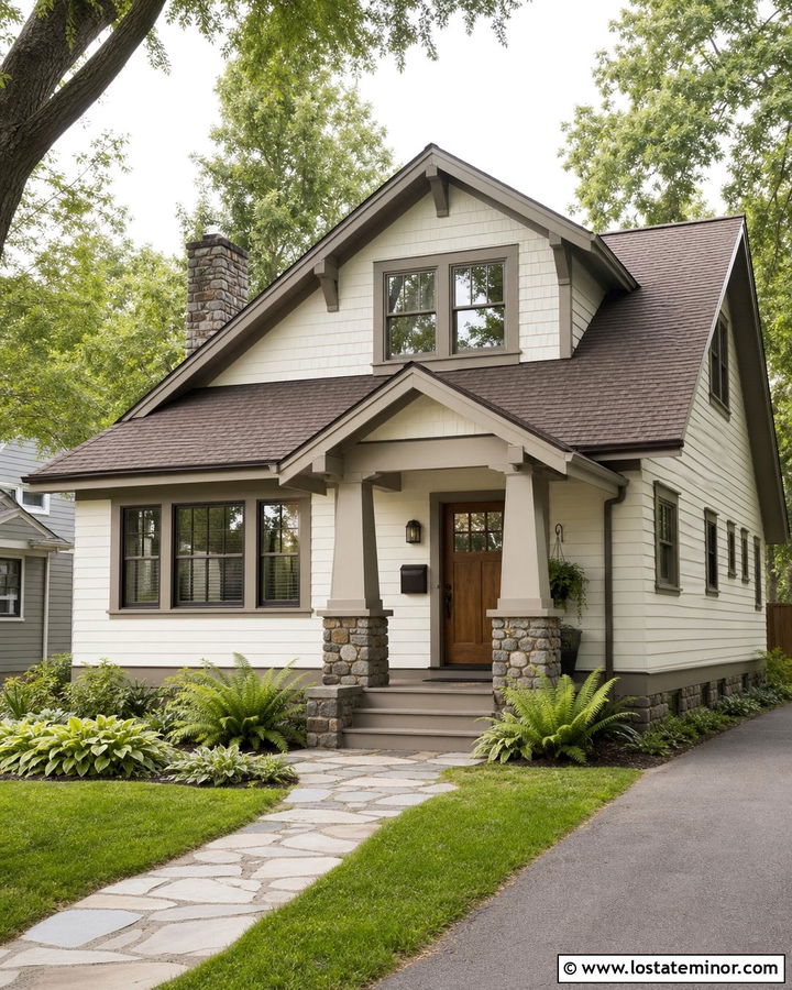 Off White Craftsman With Bronze Wall Mailbox - 30 Off White House Design With Mailbox Ideas