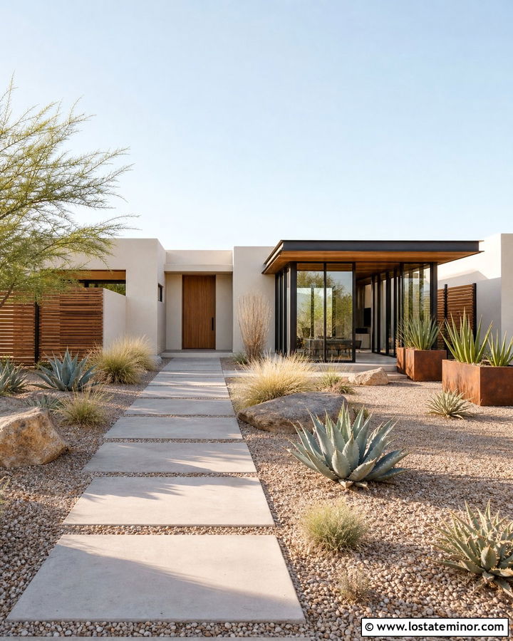 Off White Desert House With Courtyard Sunroom - 30 Off White House Design With Sunroom Ideas