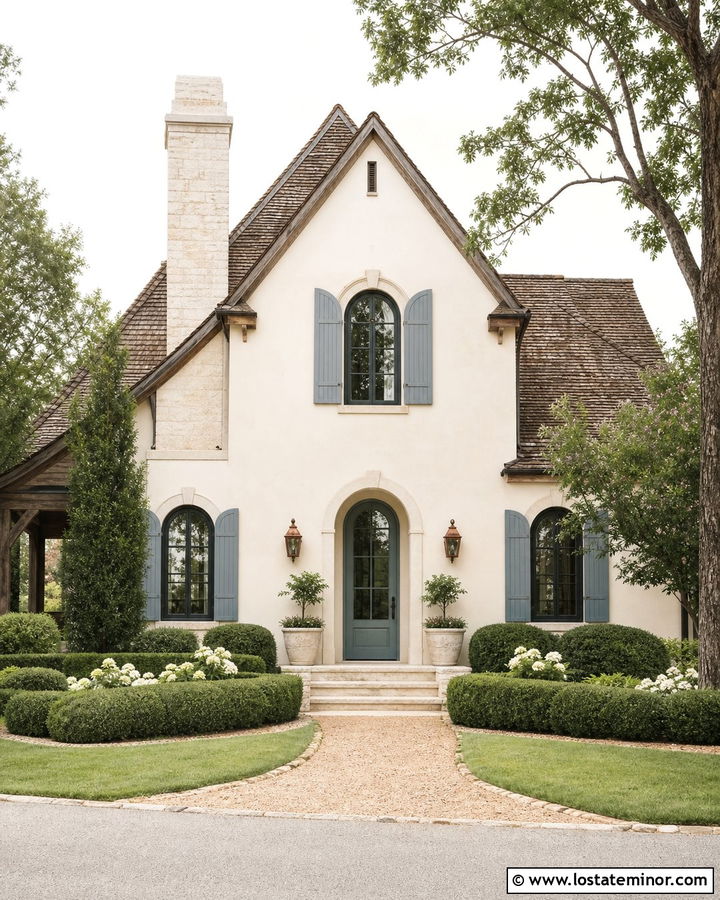 Off White French Country House With Gables - 30 Off White House Design With Gables Ideas