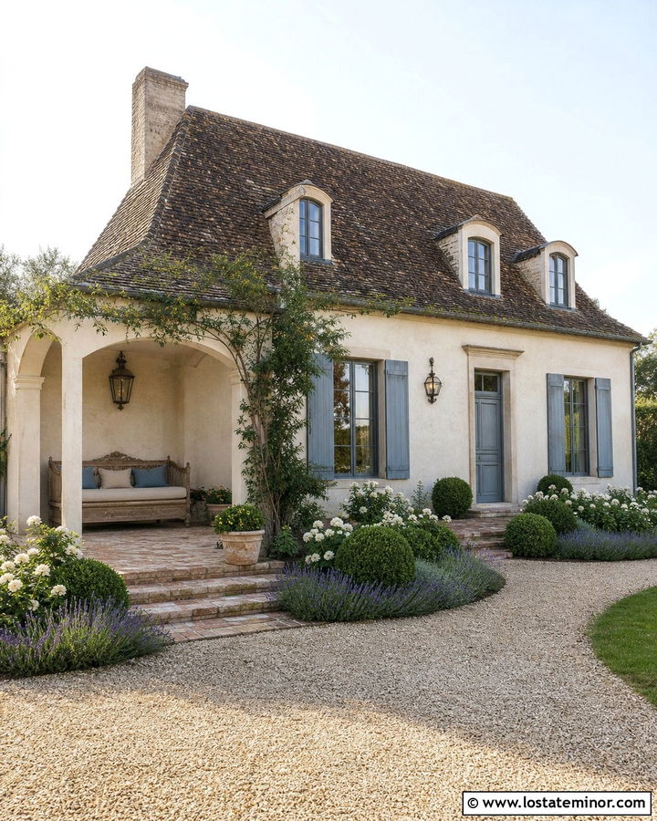 Off White French Country House With Linen Daybed - 30 Off White House Design With Daybed Ideas