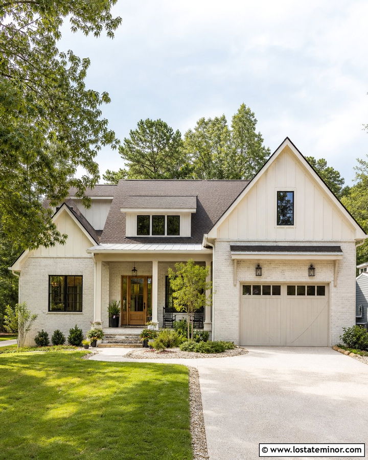 Off White Gable House With Limewashed Brick - 30 Off White House Design With Gables Ideas