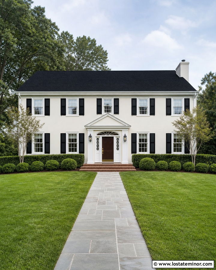 Off White House With Black Shingle Roof - 30 Off White House Design With Roof Ideas