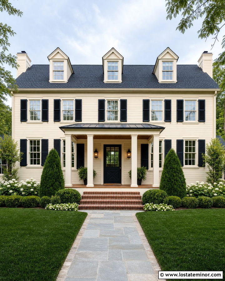 Off White House With Black Shutters And Dutch Door - 30 Off White House Design With Dutch Door Ideas
