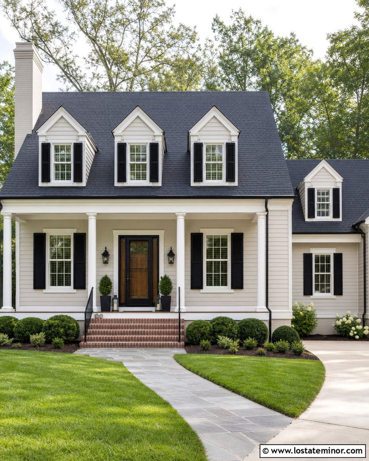 Off White House With Black Shutters And Screen Door - 30 Off White House Design With Screen Door Ideas