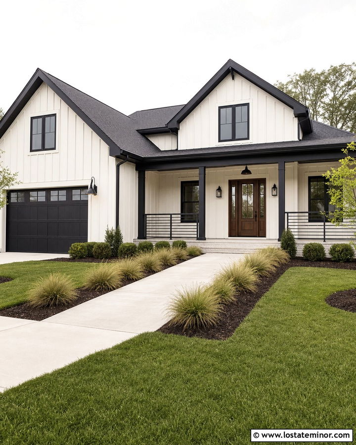 Off White House With Black Trim - 30 Off White House Design With Trim Ideas