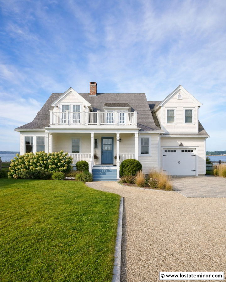 Off White House With Blue Front Steps - 30 Off White House Design With Steps Ideas