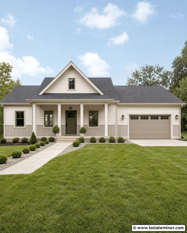 Off White House With Board And Batten Wainscoting - 30 Off White House Design With Wainscoting Ideas