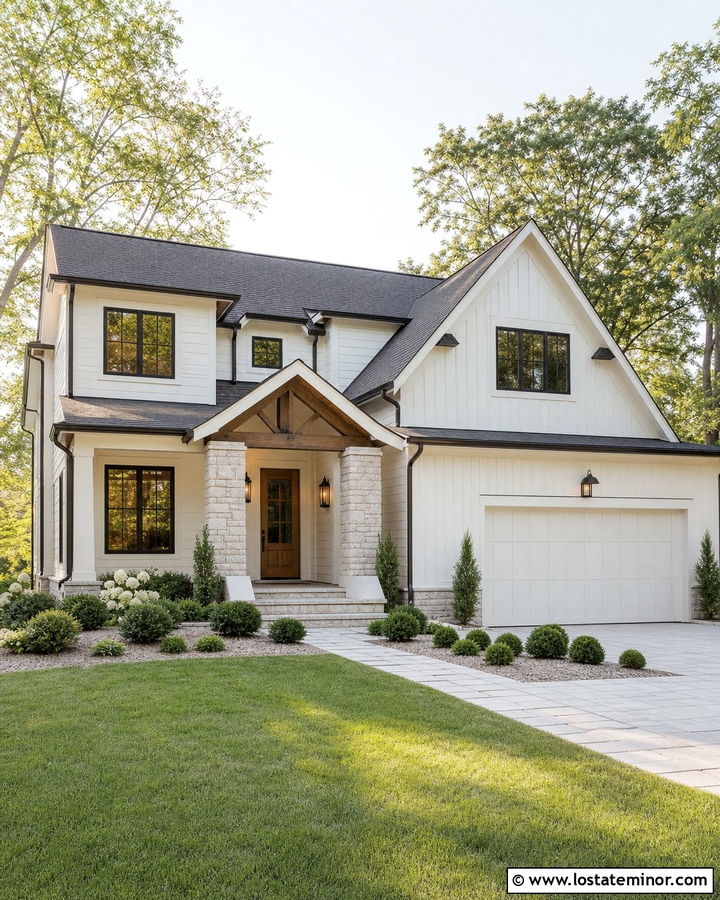 Off White House With Bronze Accents - 30 Off White House Design With Accents Ideas