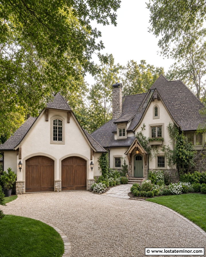 Off White House With Carriage House Lighting - 30 Off White House Design With Lighting Ideas