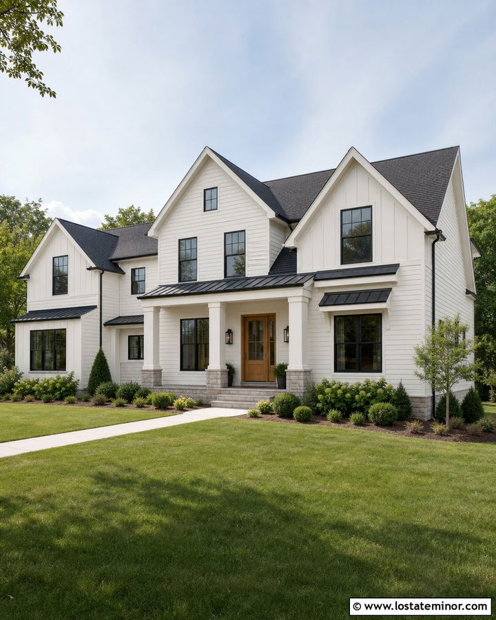 Off White House With Charcoal Shingles - 30 Off White House Design With Shingles Ideas