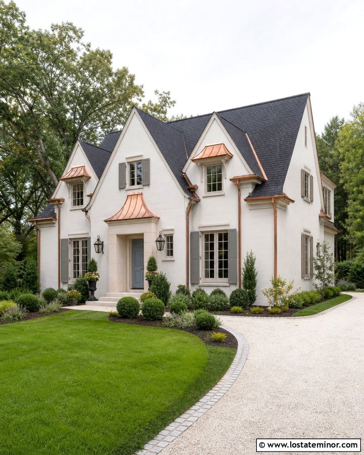 Off White House With Copper Accents - 30 Off White House Design With Accents Ideas
