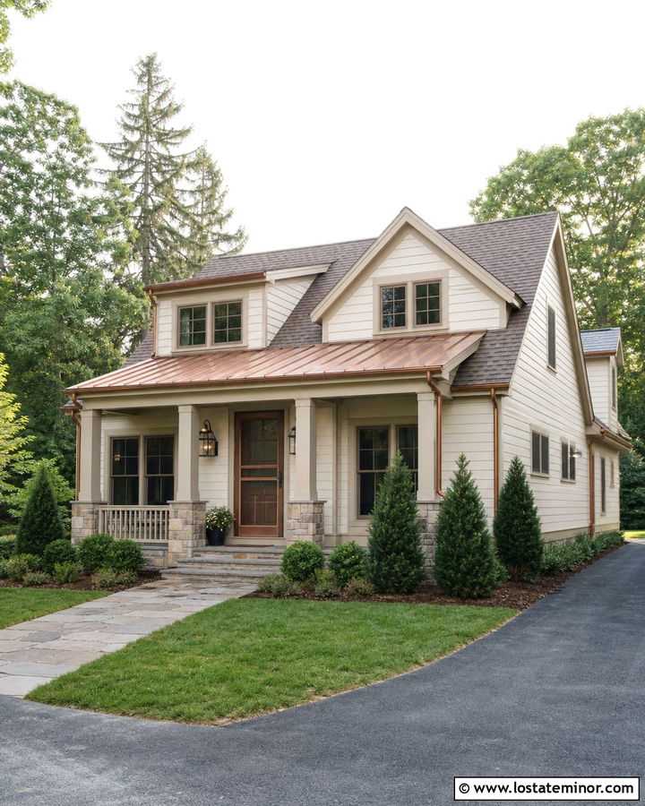 Off White House With Copper Screen Door - 30 Off White House Design With Screen Door Ideas