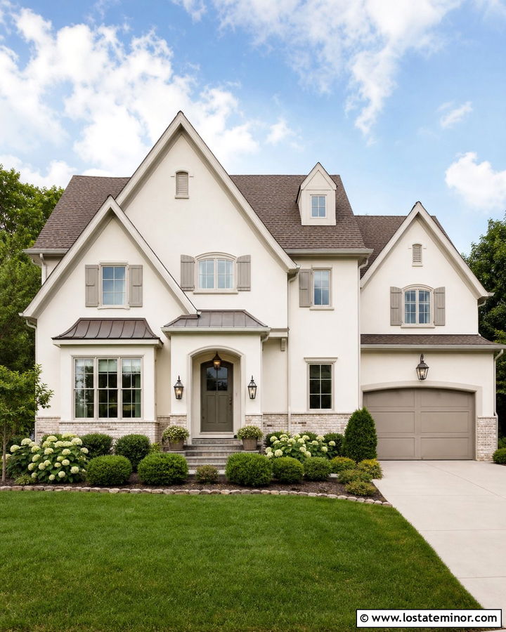 Off White House With Cream Brick Wainscoting - 30 Off White House Design With Wainscoting Ideas