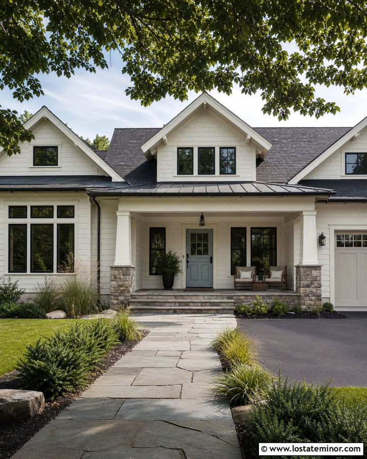 Off White House With Dutch Door And Stone Porch - 30 Off White House Design With Dutch Door Ideas