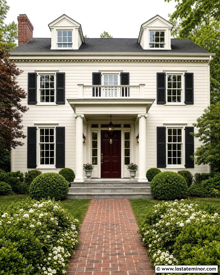 Off White House With Fluted Porch Columns - 30 Off White House Design With Porch Columns Ideas