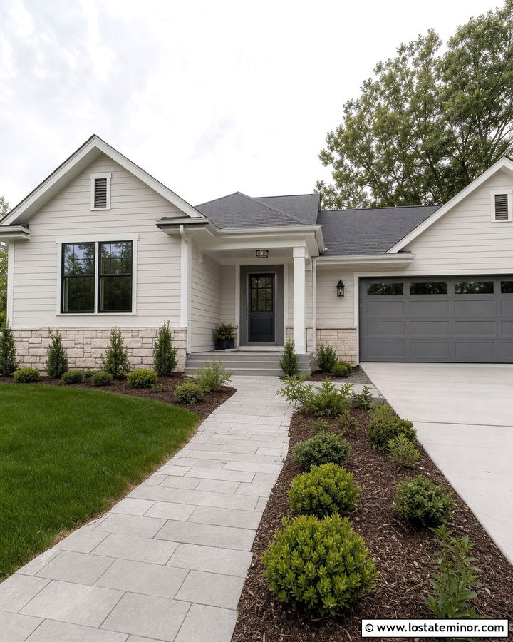 Off White House With Gray Screen Door - 30 Off White House Design With Screen Door Ideas
