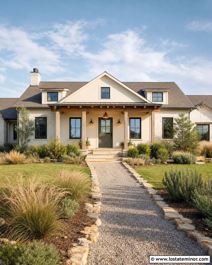 Off White House With Olive Green Dutch Door - 30 Off White House Design With Dutch Door Ideas
