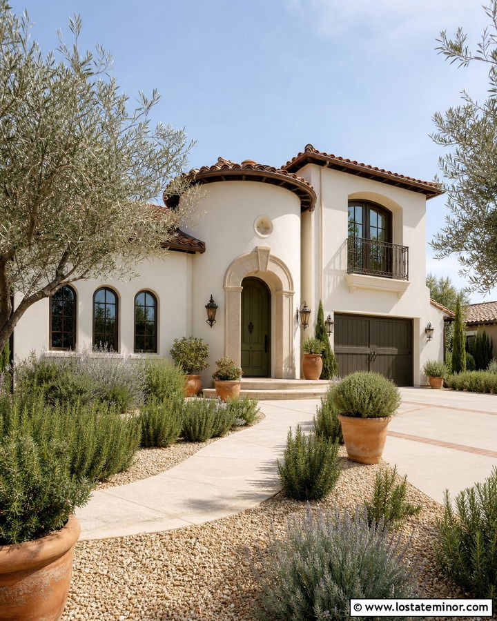 Off White House With Olive Green Front Door - 30 Off White House Design With Front Door Ideas