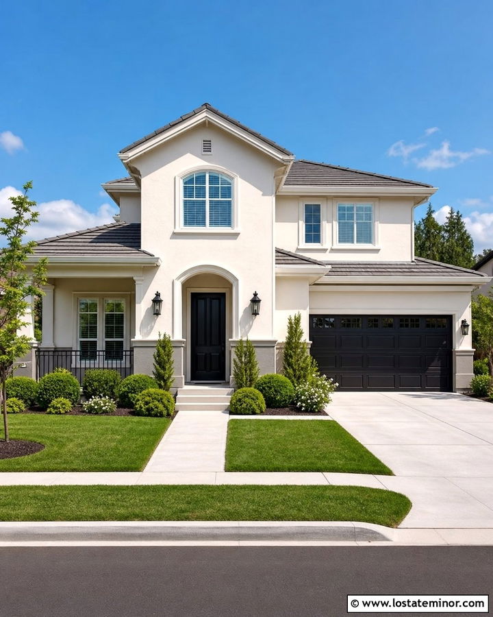 Off White House With Painted Gray Wainscoting - 30 Off White House Design With Wainscoting Ideas