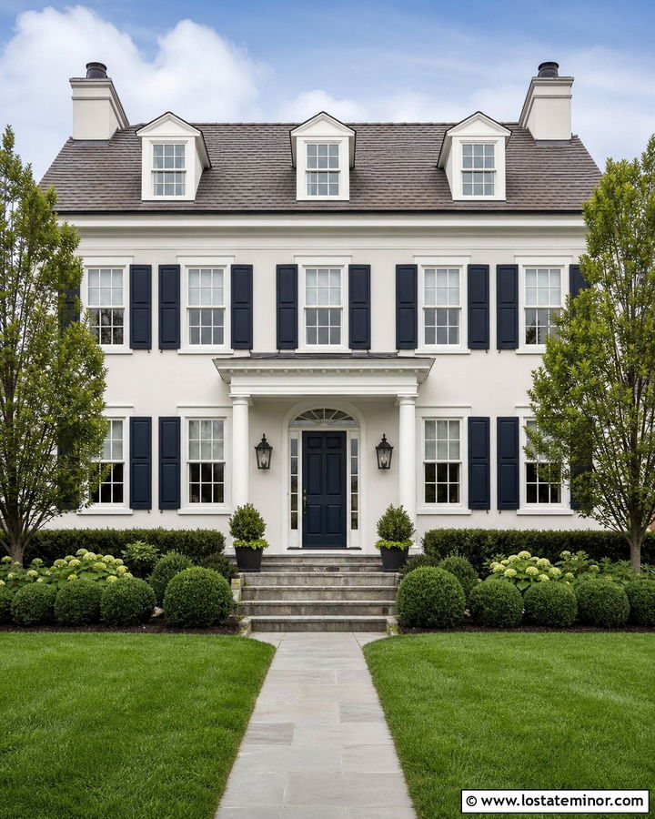 Off White House With Pewter Gray Roof - 30 Off White House Design With Roof Ideas