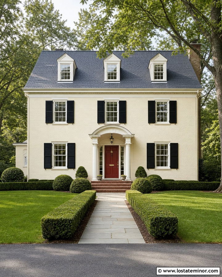 Off White House With Red Front Door - 30 Off White House Design With Front Door Ideas