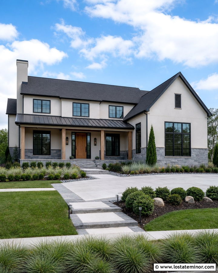 Off White House With Slate Wainscoting - 30 Off White House Design With Wainscoting Ideas