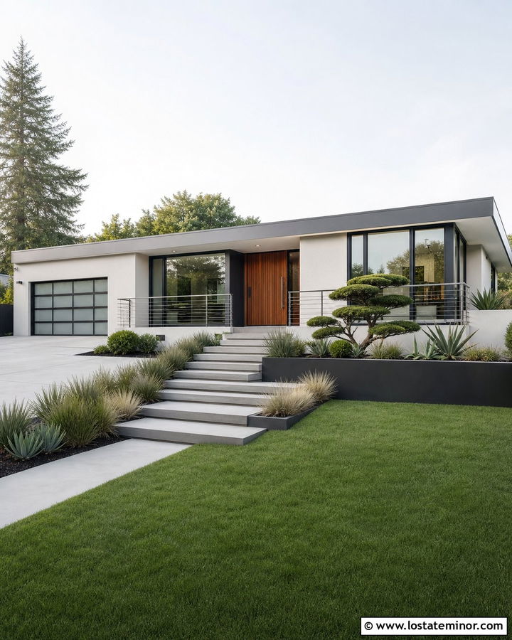 Off White House With Stainless Steel Railings - 30 Off White House Design With Railings Ideas